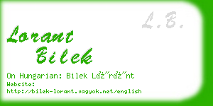 lorant bilek business card